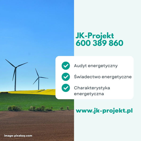 Zdjęcie na okładce dla Audyty oraz świadectwa energetyczne budynku, przedsiębiorstw - JK-Projekt Kajetan Jakszycki Wrocław